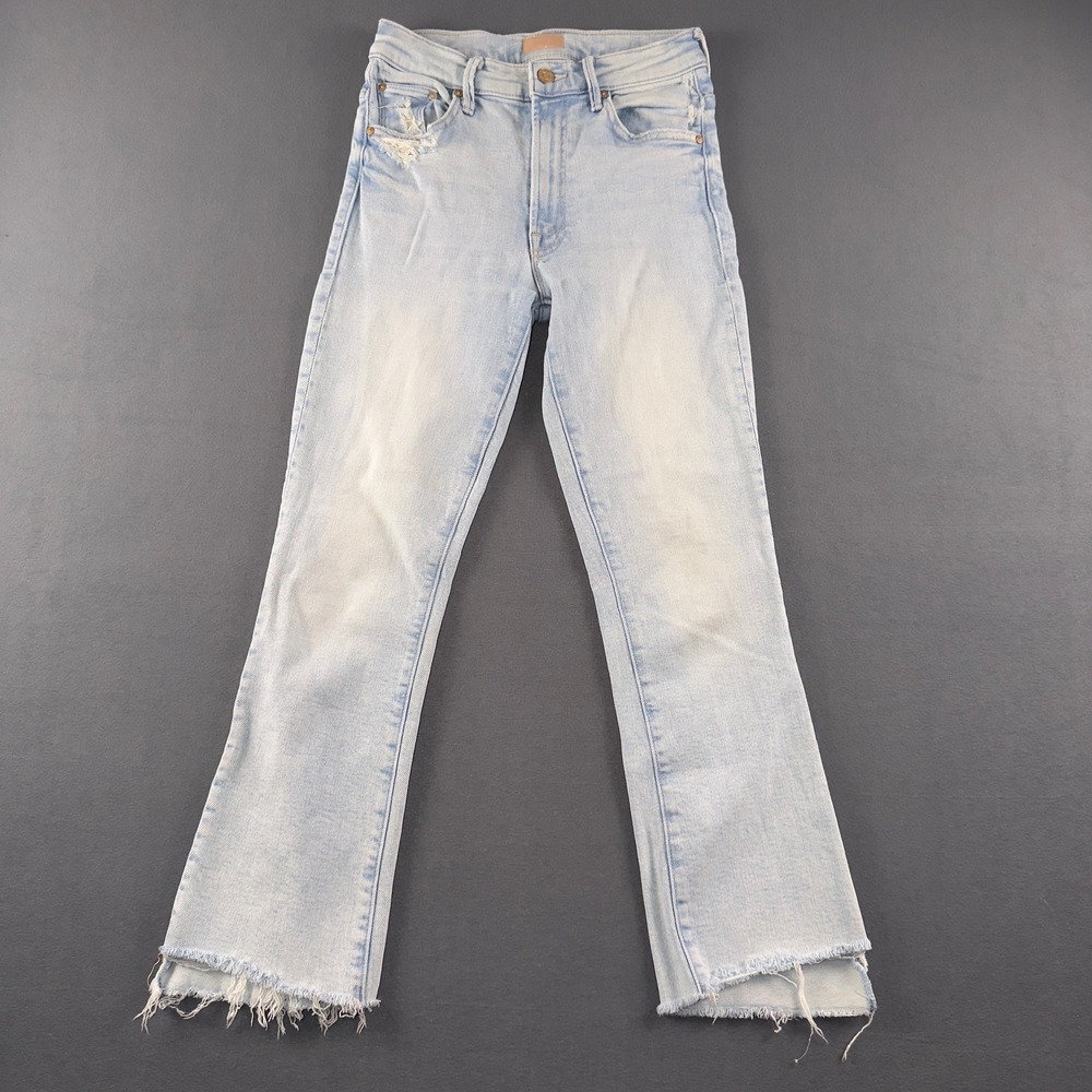 Mother The Insider Crop Step Fray Jeans Smooth Sailing Blue 1157-1219 Size 26